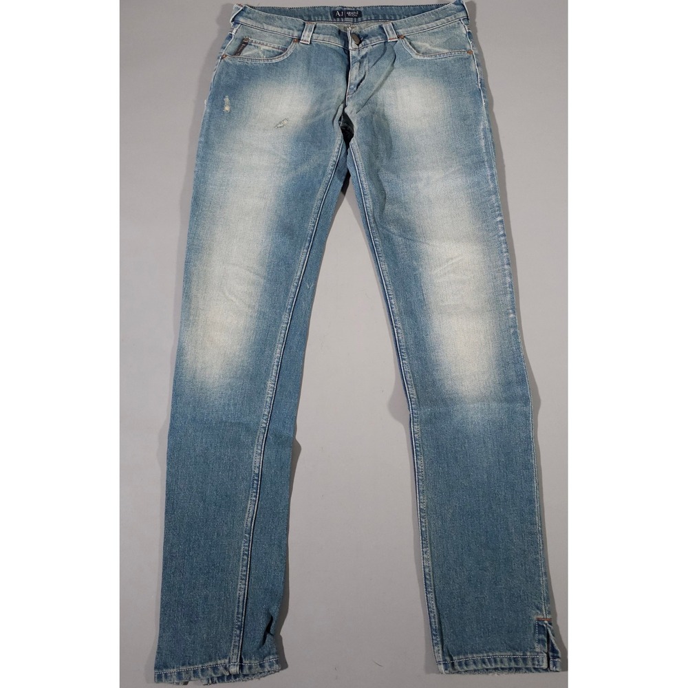 Armani‎ Jeans Denim Men 29 Blue Indigo 008 Series Straight Leg Zipper Pockets
